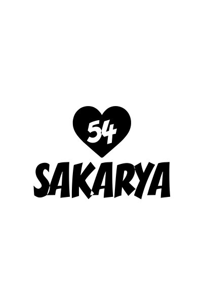 Reysa Tasarım ملصق سيارة على شكل قلب 54 ساكراريا مقاس 17x17 سم باللون الأسود