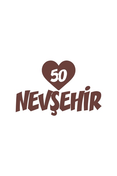 Reysa Tasarım Heart 50 Nevşehir Car Sticker 17X17 cm Brown