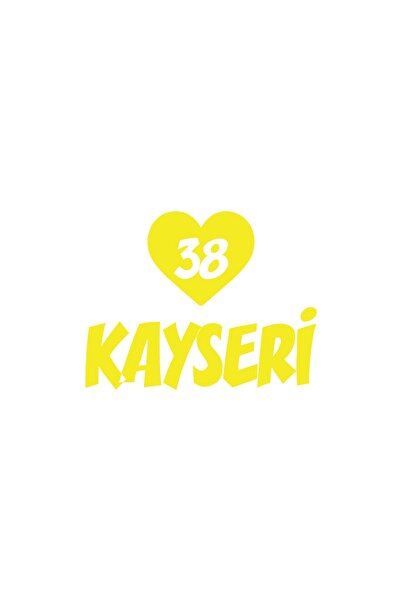 Reysa Tasarım ملصق سيارة كايسر 38 على شكل قلب مقاس 17 × 17 سم أصفر