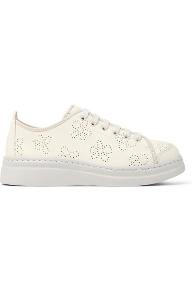 CAMPER Women's White Platform Authentic Leather Sneaker, Soft Sole & Everyday Comfort RunnerUp