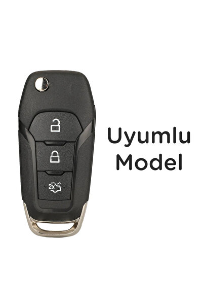 Mavi Keys Husă de protecție pentru telecomandă din silicon cu 3 butoane pentru Ford Kuga, Mondeo, Ranger, Focus, B/C/S-Max, neagră