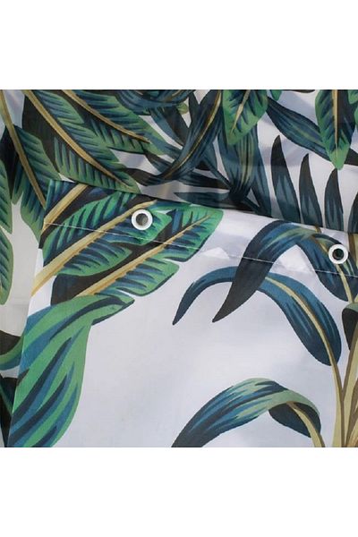 OEM Perdea dus PEVA, dimensiune 180x180 cm, frunze tropicale, prindere cu 12 inele