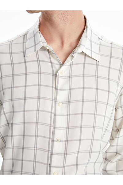 LC Waikiki Мъжка карирана риза с дълъг ръкав LCW Vision Relaxed Fit