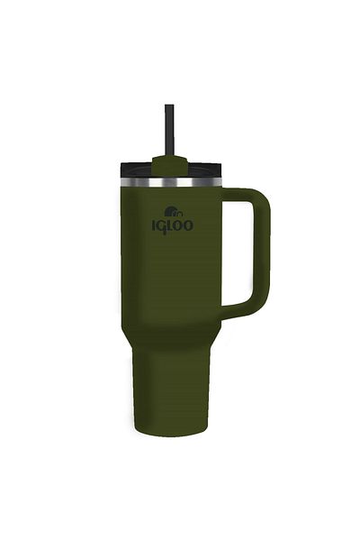 IGLOO Igloo Stadler Thermo-Mug 1.2 Liter Thermos Cup with Straw Khaki