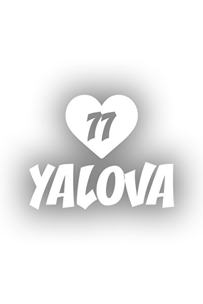 Reysa Tasarım ملصق سيارة على شكل قلب 77 يالوفا مقاس 17x17 سم باللون الأبيض