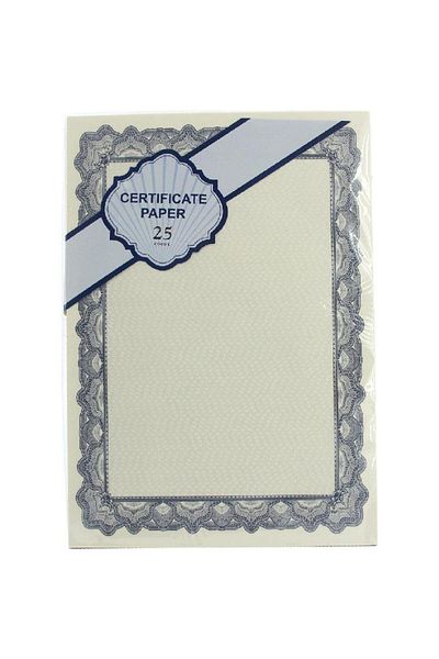 Roco A4 Certificate Paper – Parchment Cream/Blue