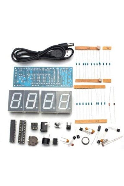 OEM DIY Kit Electronic Clock with Thermometer - White