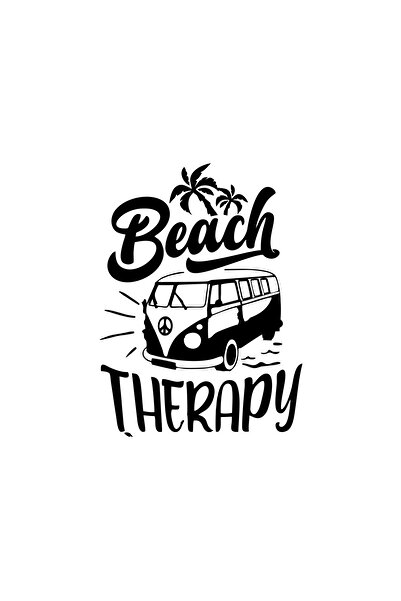 Reysa Tasarım ملصق سيارة بيتش ثيرابي مقاس 17x17 سم باللون الأسود