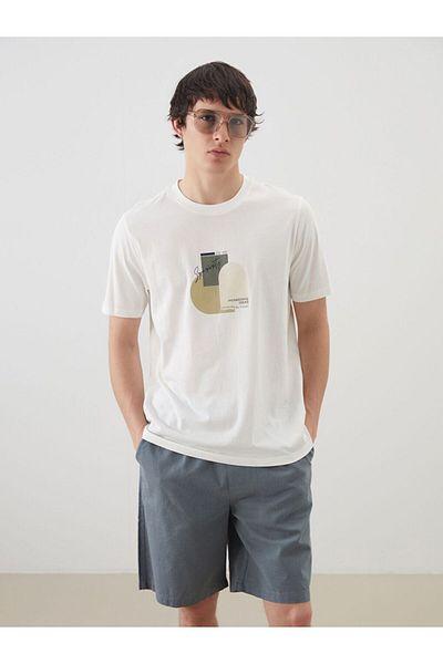 LC Waikiki Ανδρικό μπλουζάκι XSIDE Crew Neck με στάμπα χτενισμένο βαμβακερό