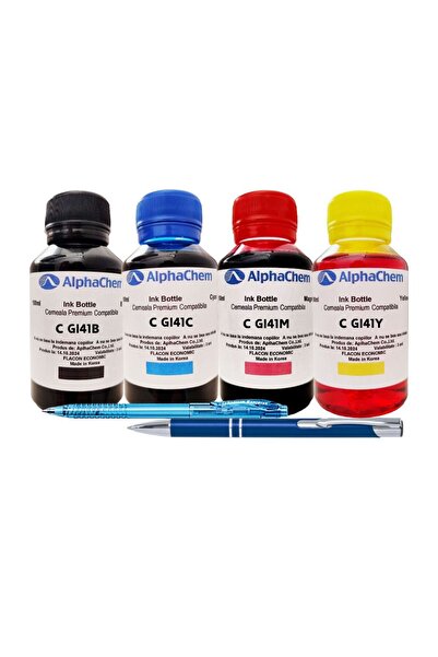 alphachem Set Flacon Cerneala Comp Can GI41 (1x100ml Bk, 1x100 ml/CMY) Pix me...