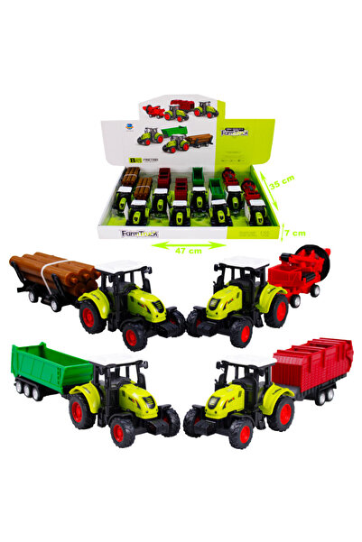 GÜVEN 1 ADET METAL YESIL TRAKTOR ROMORKLU