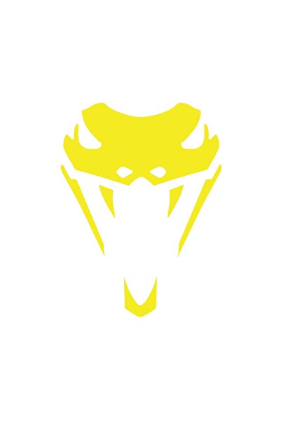 Reysa Tasarım ملصق سيارة على شكل رأس ثعبان مقاس 17 × 17 سم أصفر