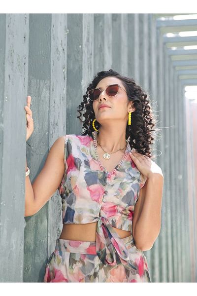 HashtagBe Pink Floral Print Co-ord Set