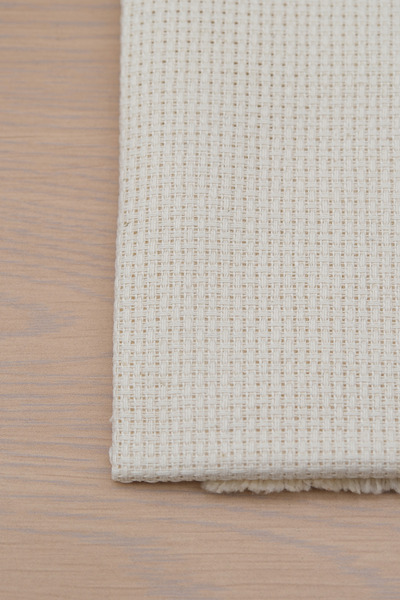 domino Embroidery Fabric Pink a Quality Cotton Cream