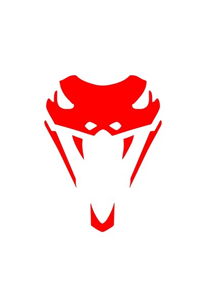 Reysa Tasarım ملصق سيارة على شكل رأس ثعبان مقاس 17x17 سم باللون الأحمر