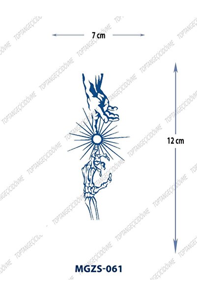 Attach MGZS-061 YARI KALICI GÜNEŞ VE YUNAN TANRI ELİ DESEN DÖVME-TATTO