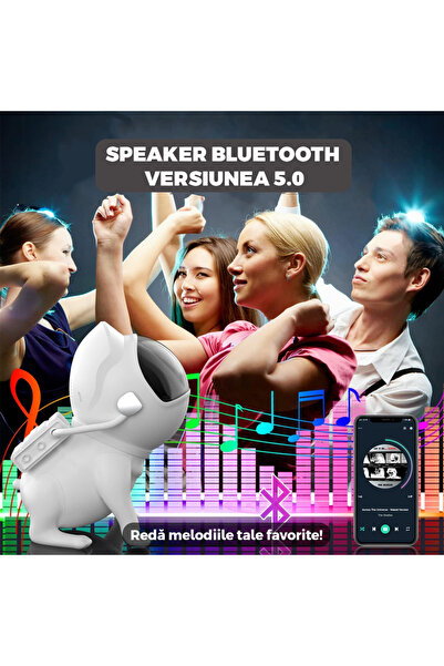 Teno Catel Astronaut 2.0 Teno® Star Projector, night light for children, bluetooth speaker, white