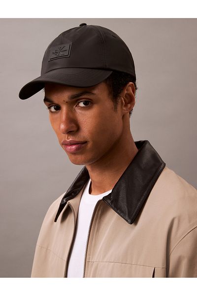Calvin Klein Men Black 6 Panel Monologo Pat Cap
