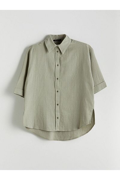 LC Waikiki Lcw Comfort Oversize Textured Women's Shirt