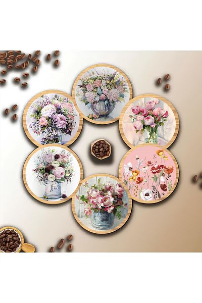 kutuTR Set of 6 Wooden Coasters Brd-001