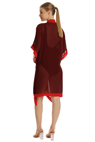 ZEKİ Zeki Burgundy Chiffon Dress