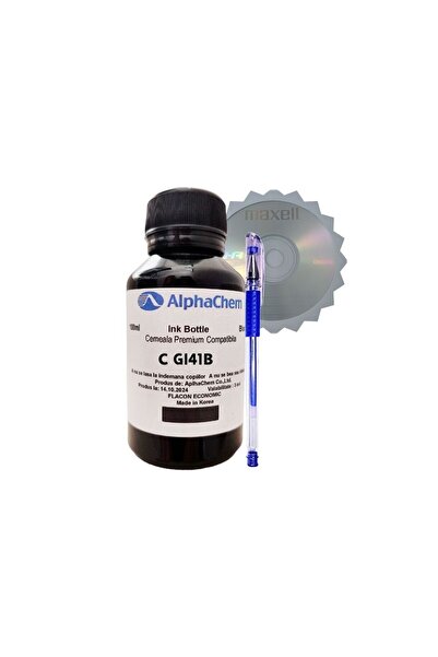 alphachem Set Compatible Canon GI41 Ink Bottle (1x100ml Black) + 1pc Maxell C...