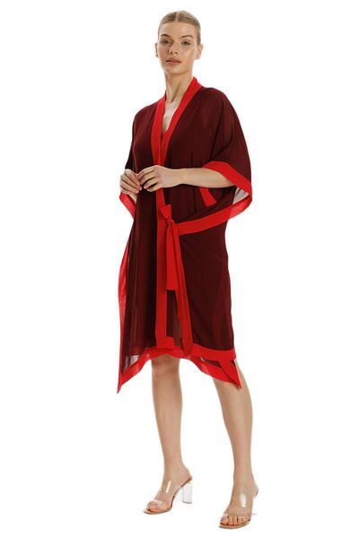 ZEKİ Zeki Burgundy Chiffon Dress