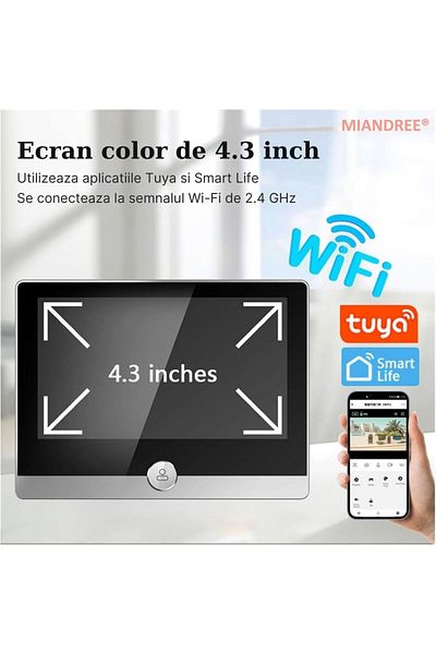OEM Wi-Fi Electronic Viewer, 1080P HD, Motion Sensor, Two-Way Audio, Night Vision, Tuya