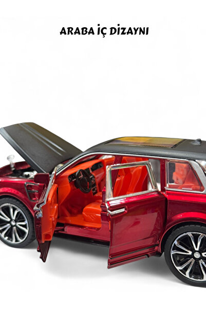 YILDIRIM OYUNCAK 1:24 Çek Bırak Işıklı ve Sesli Model Metal Jeep - Açılabilir Kapılar Sesli Işıklı Model Araba 18 cm