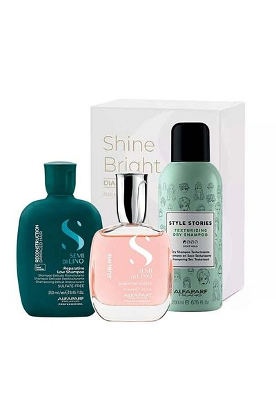 Alfaparf Milano Alfaparf Semi Di Lino Șampon Reconstructor 250ml + Șampon Uscat 200ml + Apă Sublime 50ml
