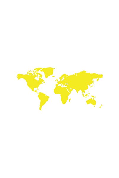 Reysa Tasarım World Map Car Sticker 17X17 cm Yellow