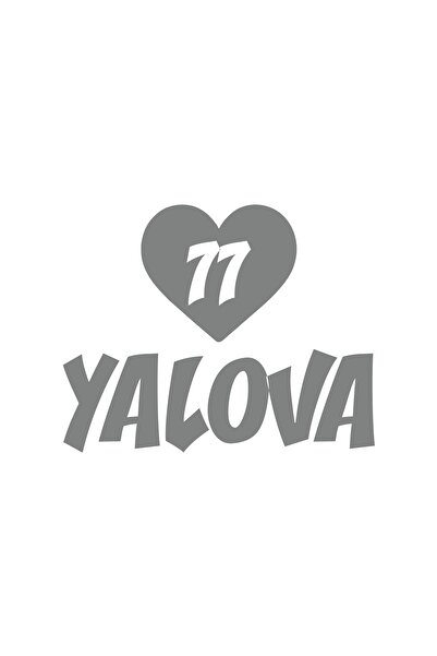 Reysa Tasarım ملصق سيارة على شكل قلب 77 يالوفا مقاس 17x17 سم رمادي