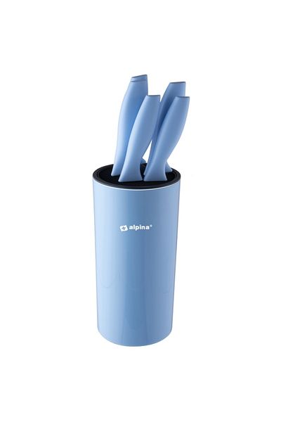 Alpina Knife set in holder 6 pcs blue