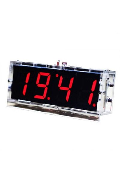 OEM Electronic Kit with Clock and Electronic Thermometer DIY - Red
