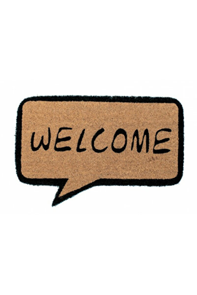 Bizzotto Door mat for home with coconut fibers and rubber, brown black Welcome 40x60 cm