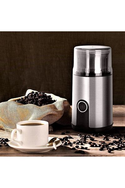 Sofia Concept Otto Coffee Grinder, 200 W, 75 g, Stainless Steel Blade, Cleaning Brush Included, Silver-Black
