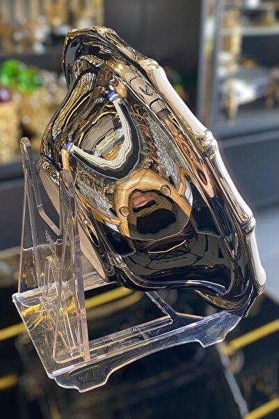 LEMİ DEKORASYON Silver Detailed Porcelain Deep Bamboo Cake Presentation Plate-Fruit Bowl 28 X 28 X 9 cm