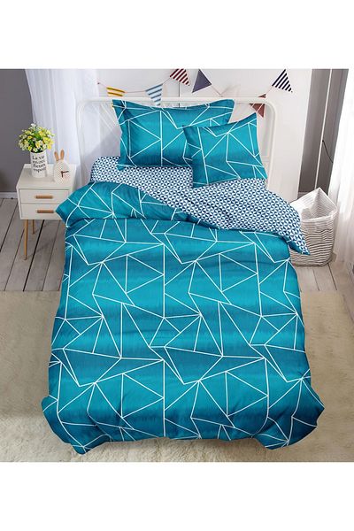 CHIRASO CHIRASO Finet 1 Person Bedding Set, 4 Pieces, Abstract Print, Turquoise