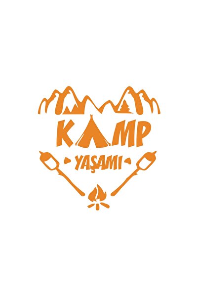 Reysa Tasarım ملصق سيارة كامب لايف مقاس 17x17 سم برتقالي