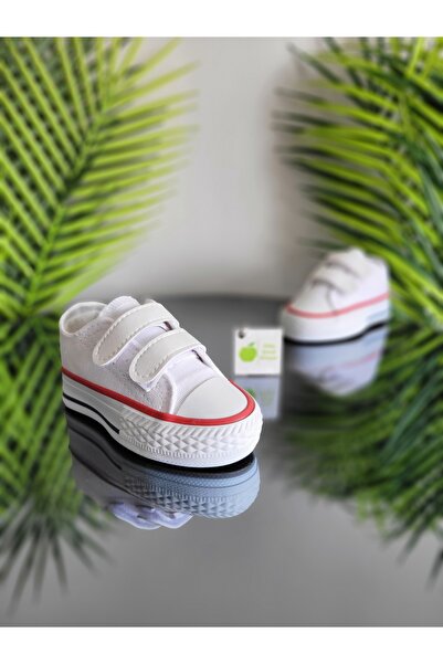 elma bebe Rahat Kalıp Kız Erkek Bebek Unisex Bebe Çocuk Cırt Cırtlı Keten Kanvas Sneaker Spor Ayakkabı