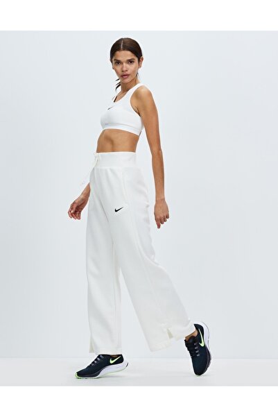 Nike Sportswear Phoenix Fleece High-Waisted Wide Oversize İspanyol Paça Beyaz Kadın Eşofman Altı