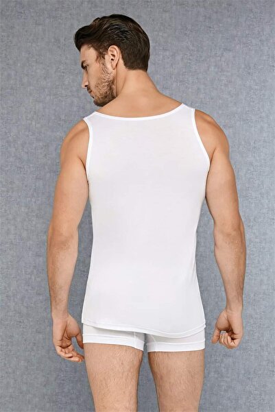 NazikEndam Ανδρικό λευκό σετ μπόξερ γαμπρού 3000