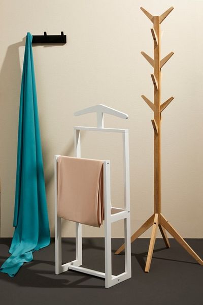 Bizzotto White Wooden Clothes Rack Daiki 40x24x106 cm