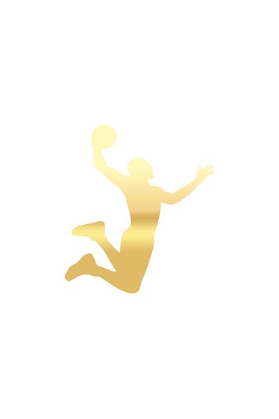 Reysa Tasarım Basketball Silhouette Car Sticker 17X17 cm Gold