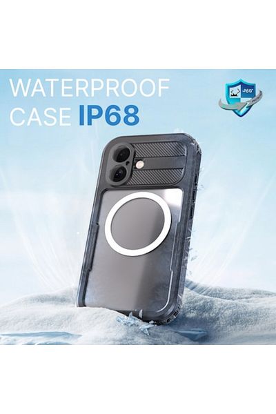 OEM Waterproof Case Compatible with iPhone 16 - 6.1" MAGSAFE IP68, Black