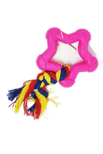 Ropet Jucarie pentru caine, inima cauciuc pentru curatarea dintilor, 7cm, Roz, Ropet