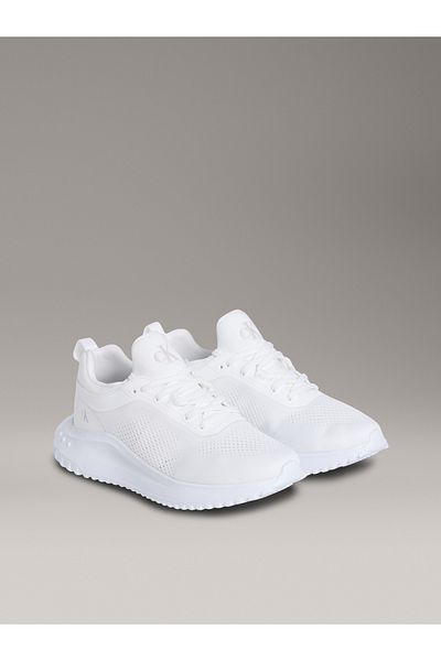 Calvin Klein Women Triple Bright White Eva Runner Sock Mg Low Top Sneakers