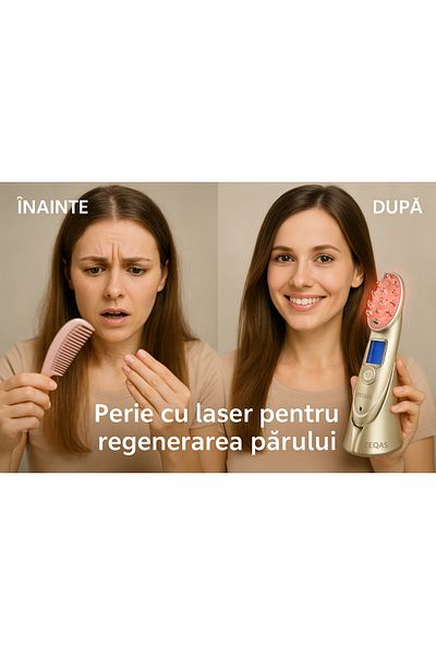 ZEQAS 7-Function Laser & Vibration Electric Toothbrush Wireless USB – Regeneration & Anti-Hair Loss, Gold