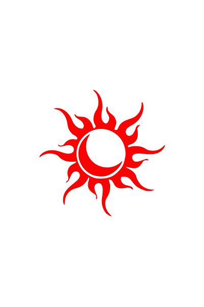Reysa Tasarım Sun Moon Car Sticker 17X17 cm Red
