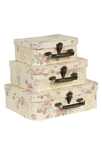Clayre & Eef Set 3 storage boxes 30x21x9 cm, 25x18x9 cm, 20x16x8 cm